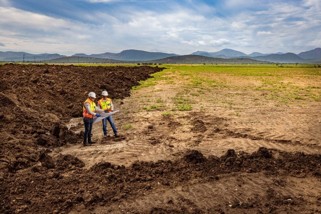 Amandelbult - Open Pit Rehabilitation. L to R are Abram Mosothoane (Site manager - Zizwe) and Bongani Phakathi (Senior Foreman - Zizwe)